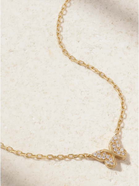  Foundrae Foundrae - Butterfly 18-karat Gold Diamond Necklace - One Size 