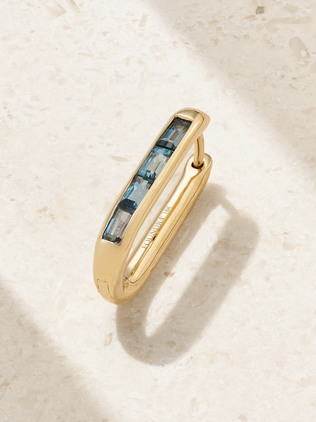  Foundrae Foundrae - Fob 18-karat Gold Topaz Single Hoop Earring - Blue 