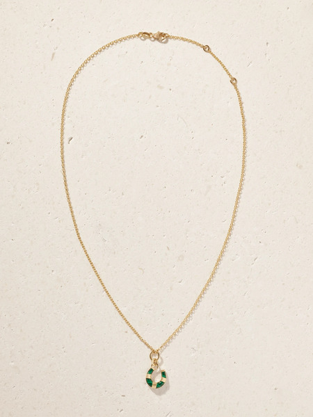  Foundrae Foundrae - Horseshoe 18-karat Gold Malachite Necklace - One Size 