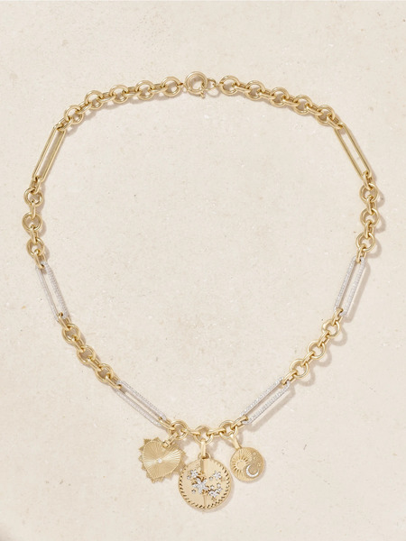  Foundrae Foundrae - Resilience, Balance And Radiating Heart 18-karat Yellow And White Gold Diamond Necklace - One Size 