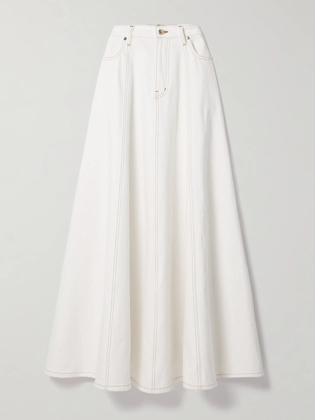  Frame Frame - + Carolina Herrera Denim Maxi Skirt - White 