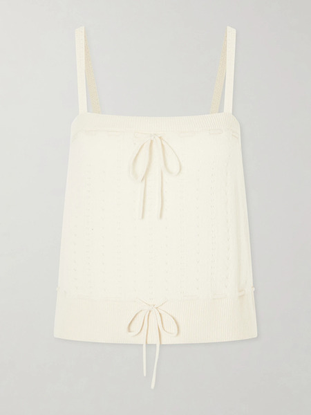  Frame Frame - Charm Knotted Knit Cashmere Tank - Cream 