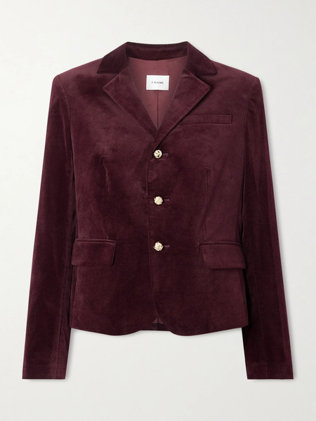  Frame Frame - City Darted Velvet Blazer - Burgundy 