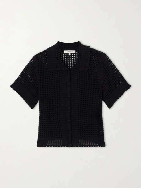  Frame Frame - Crochet Cotton-blend Top - Black 