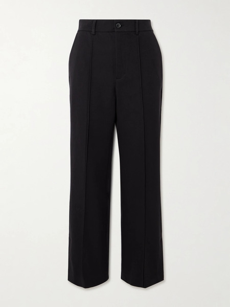  Frame Frame - Crop Kick Flare Stretch-cotton Pants - Black 