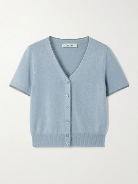  Frame Frame - Cropped Cashmere Cardigan - Blue 