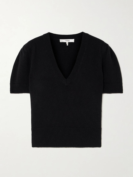  Frame Frame - Gathered Recycled-cashmere Sweater - Black 