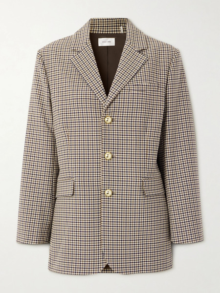  Frame Frame - Houndstooth Tweed Blazer - Beige 