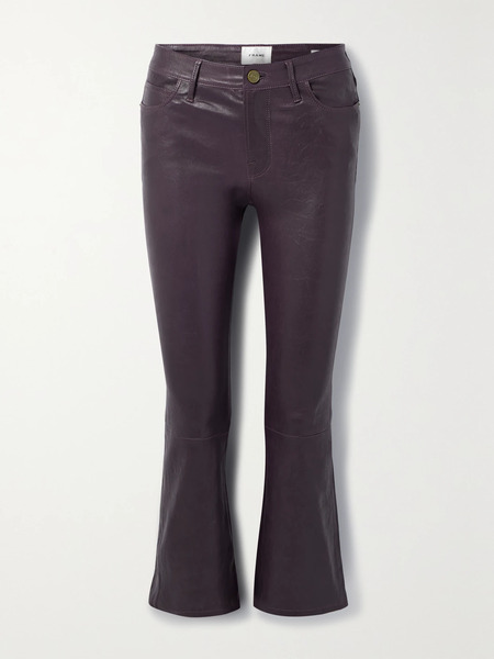  Frame Frame - Le Crop Mini Leather Bootcut Pants - Plum 