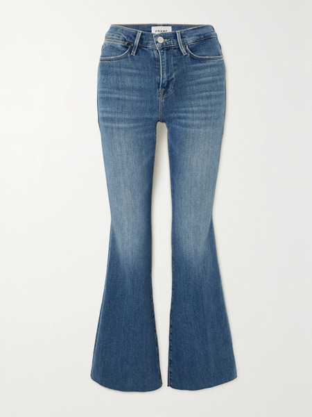  Frame Frame - Le Easy Flare Frayed Jeans - Mid Denim 