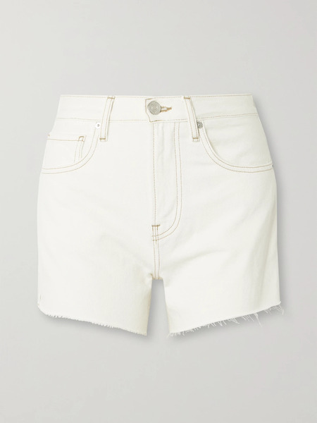  Frame Frame - Le Super High Frayed Denim Shorts - White 