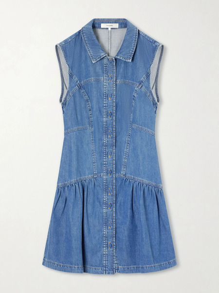  Frame Frame - Paneled Denim Mini Dress - Mid Denim 