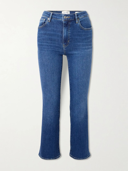  Frame Frame - Reboot Crop Stretch High-rise Bootcut Jeans - Dark Denim 