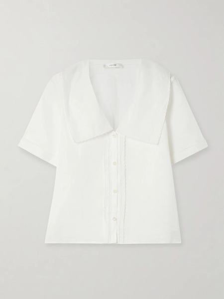  Frame Frame - Scalloped Ramie-voile Blouse - White 