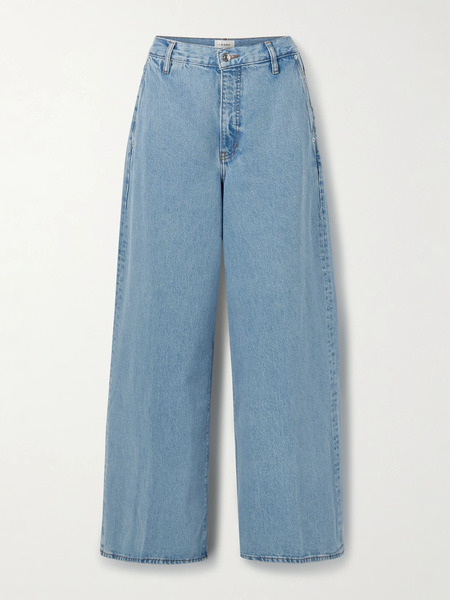  Frame Frame - The Drape Mid-rise Wide-leg Organic Jeans - Light Denim 