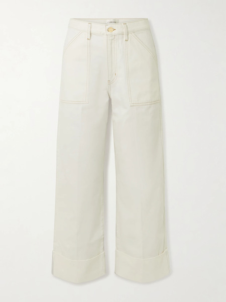  Frame Frame - The Utility High-rise Straight-leg Jeans - White 