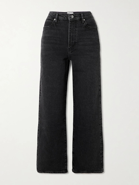 Frame Frame - The Wide Cropped High-rise Wide-leg Jeans - Black 