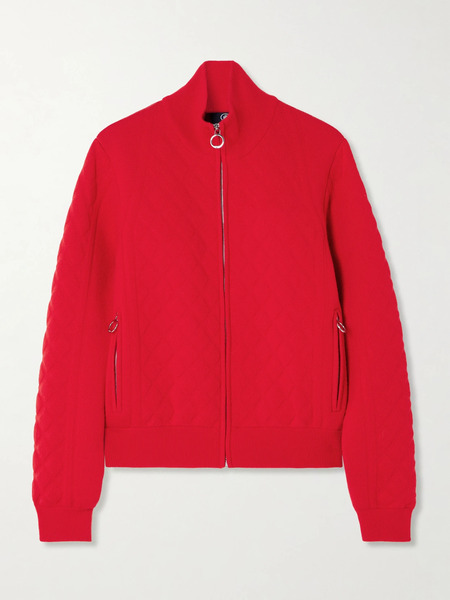  Fusalp Fusalp - Nuria Jacquard-knit Wool-blend Turtleneck Cardigan - Red 