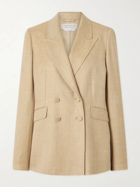  Gabriela Hearst Gabriela Hearst - Angela Double-breasted Wool, Silk And Linen-blend Blazer - Sand 