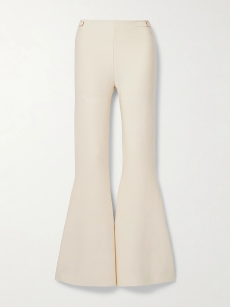  Gabriela Hearst Gabriela Hearst - Ayala Embellished Knitted Wool And Cashmere-blend Flared Pants - Ivory 