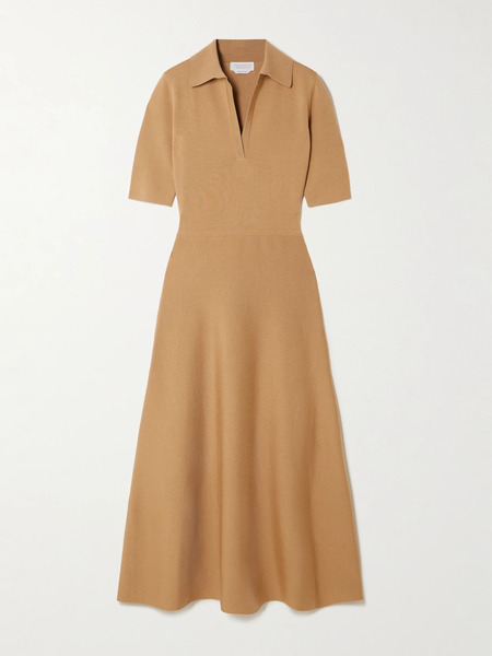  Gabriela Hearst Gabriela Hearst - Bradley Wool, Silk And Cashmere-blend Midi Dress - Camel 