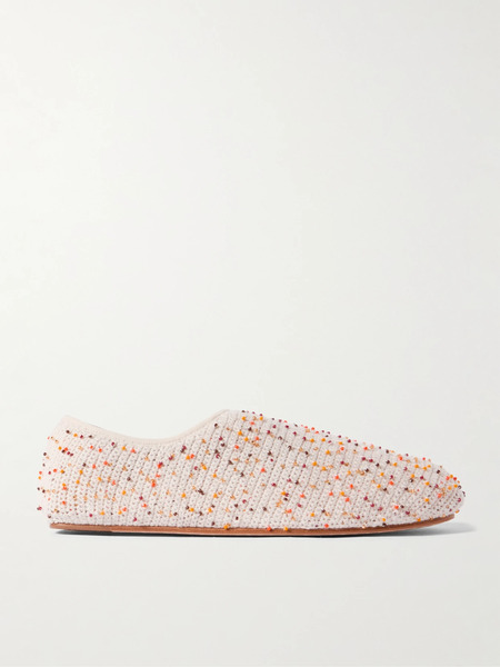  Gabriela Hearst Gabriela Hearst - Callie Beaded Crocheted Ballet Flats - Ivory 
