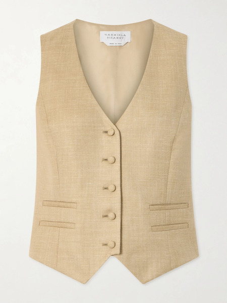  Gabriela Hearst Gabriela Hearst - Coleridge Wool, Silk And Linen-blend Twill Vest - Sand 