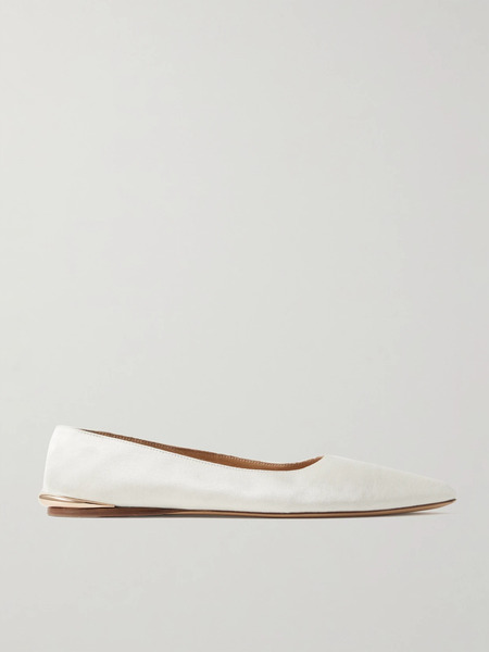  Gabriela Hearst Gabriela Hearst - Fleur Embellished Canvas Ballet Flats - Ivory 