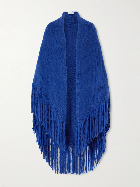  Gabriela Hearst Gabriela Hearst - Fringed Cashmere Wrap - Cobalt Blue 
