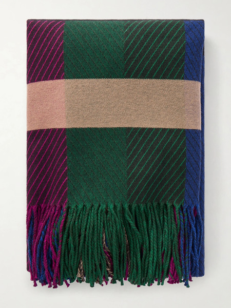  Gabriela Hearst Gabriela Hearst - Halo Fringed Striped Cashmere Blanket - Multi 