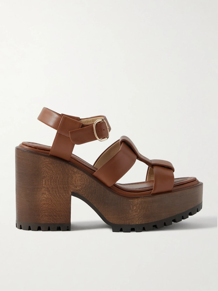 Gabriela Hearst Gabriela Hearst - Hera Leather Platform Sandals - Tan 