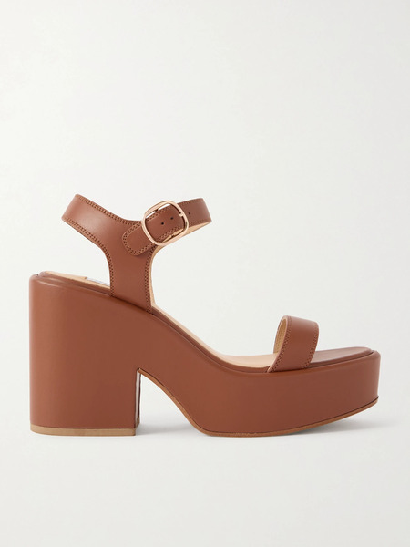  Gabriela Hearst Gabriela Hearst - Iman100 Leather Platform Sandals - Tan 