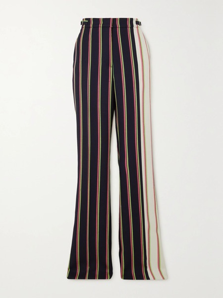  Gabriela Hearst Gabriela Hearst - Jones Striped Wool And Silk-blend Twill Wide-leg Pants - Navy 
