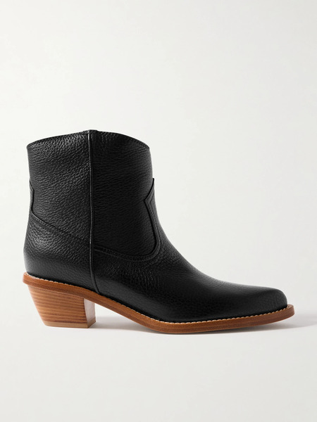  Gabriela Hearst Gabriela Hearst - Leduc Textured-leather Ankle Boots - Black 