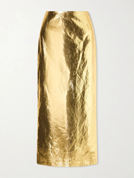  Gabriela Hearst Gabriela Hearst - Manuela Linen Midi Skirt - Gold 