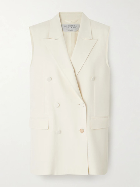  Gabriela Hearst Gabriela Hearst - Mayte Double-breasted Silk And Wool-blend Vest - Ivory 