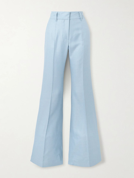  Gabriela Hearst Gabriela Hearst - Rhein Silk And Wool-blend Flared Pants - Light Blue 