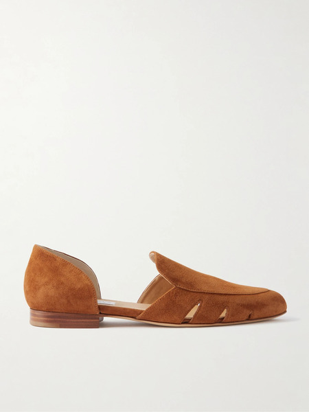  Gabriela Hearst Gabriela Hearst - Rory Cutout Suede Flats - Tan 