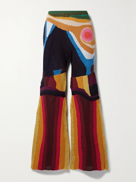  Gabriela Hearst Gabriela Hearst - Simeon Crocheted Cashmere Flared Pants - Orange 