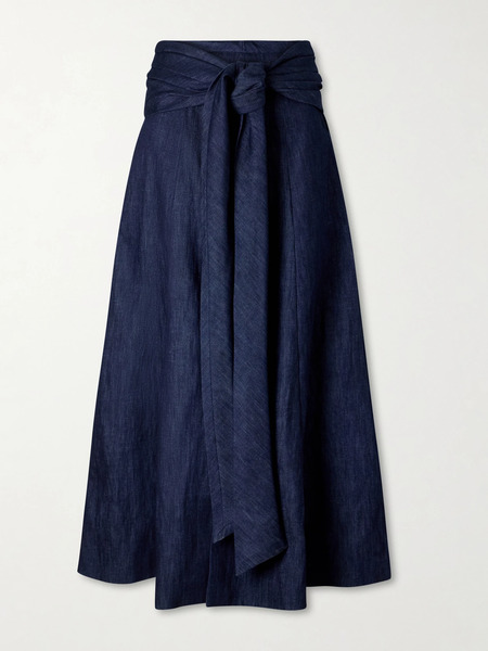  Gabriela Hearst Gabriela Hearst - Zivan Cotton And Linen-blend Maxi Skirt - Dark Denim 