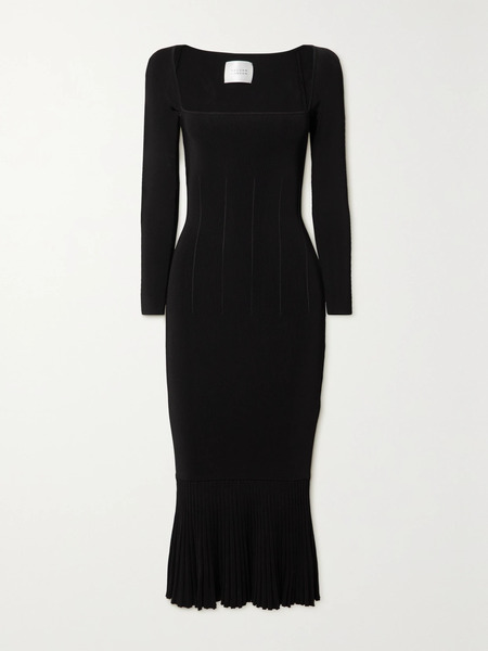  Galvan Galvan - Atalanta Ribbed-knit Midi Dress - Black 