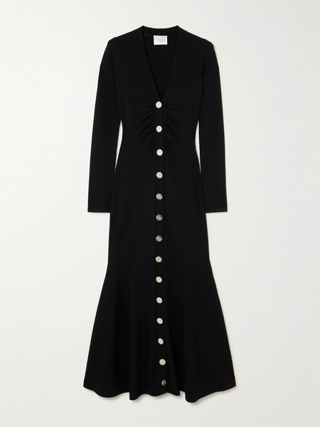  Galvan Galvan - Embellished Merino Wool-blend Maxi Dress - Black 