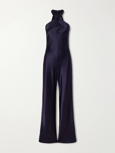  Galvan Galvan - Eve Satin Jumpsuit - Navy 