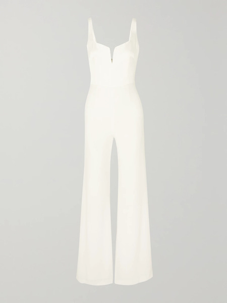  Galvan Galvan - Paneled Crepe Jumpsuit - White 