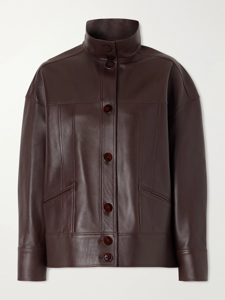  Galvan Galvan - Paneled Leather Jacket - Dark Brown 