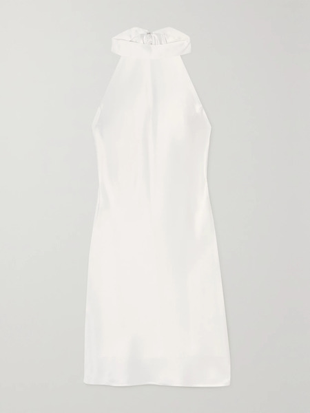  Galvan Galvan - Satin Halterneck Mini Dress - White 