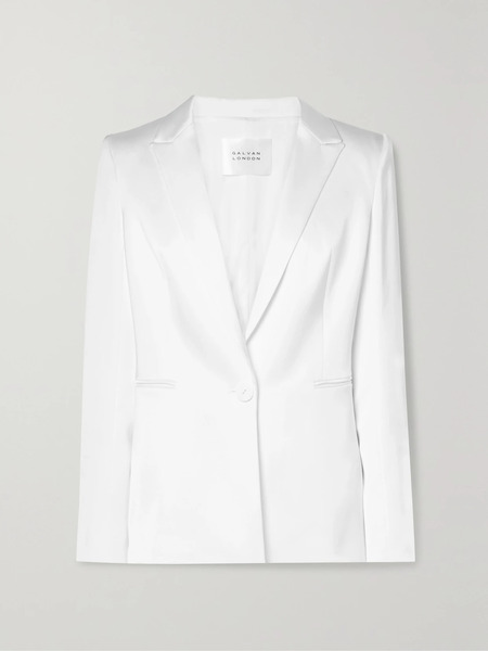  Galvan Galvan - Sculpted Satin Blazer - White 