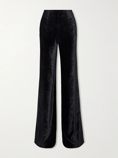  Galvan Galvan - Winter Sun Velvet Wide-leg Pants - Black 