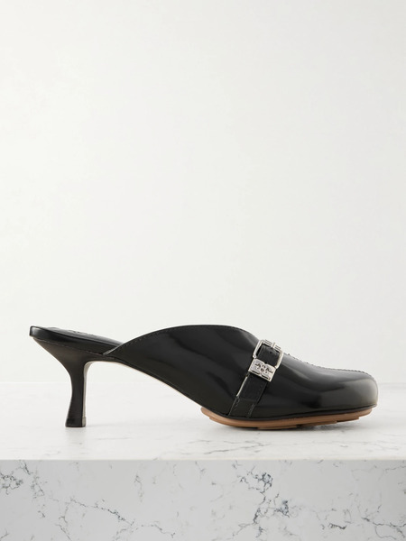  Ganni Ganni - Sue Buckled Oleatex® Mules - Black 