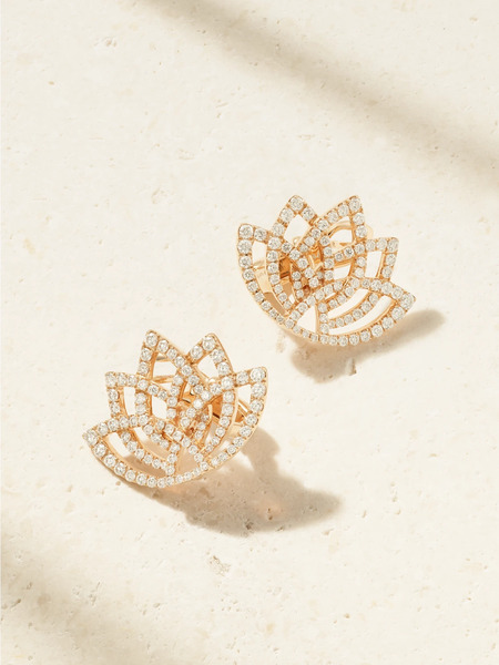  Garrard Garrard - Blossom 14-karat Rose Gold And Diamond Earrings - One Size 